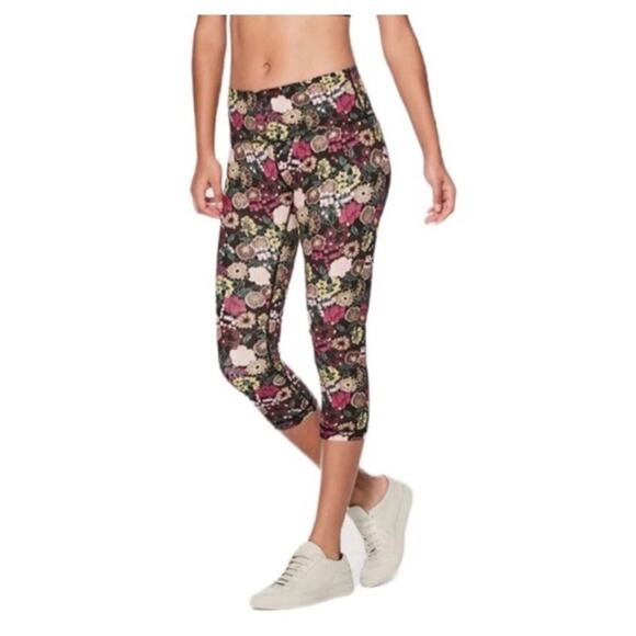 Lululemon Wunder Under Crop Fleurolace High Rise Size 8 - Picture 1 of 7